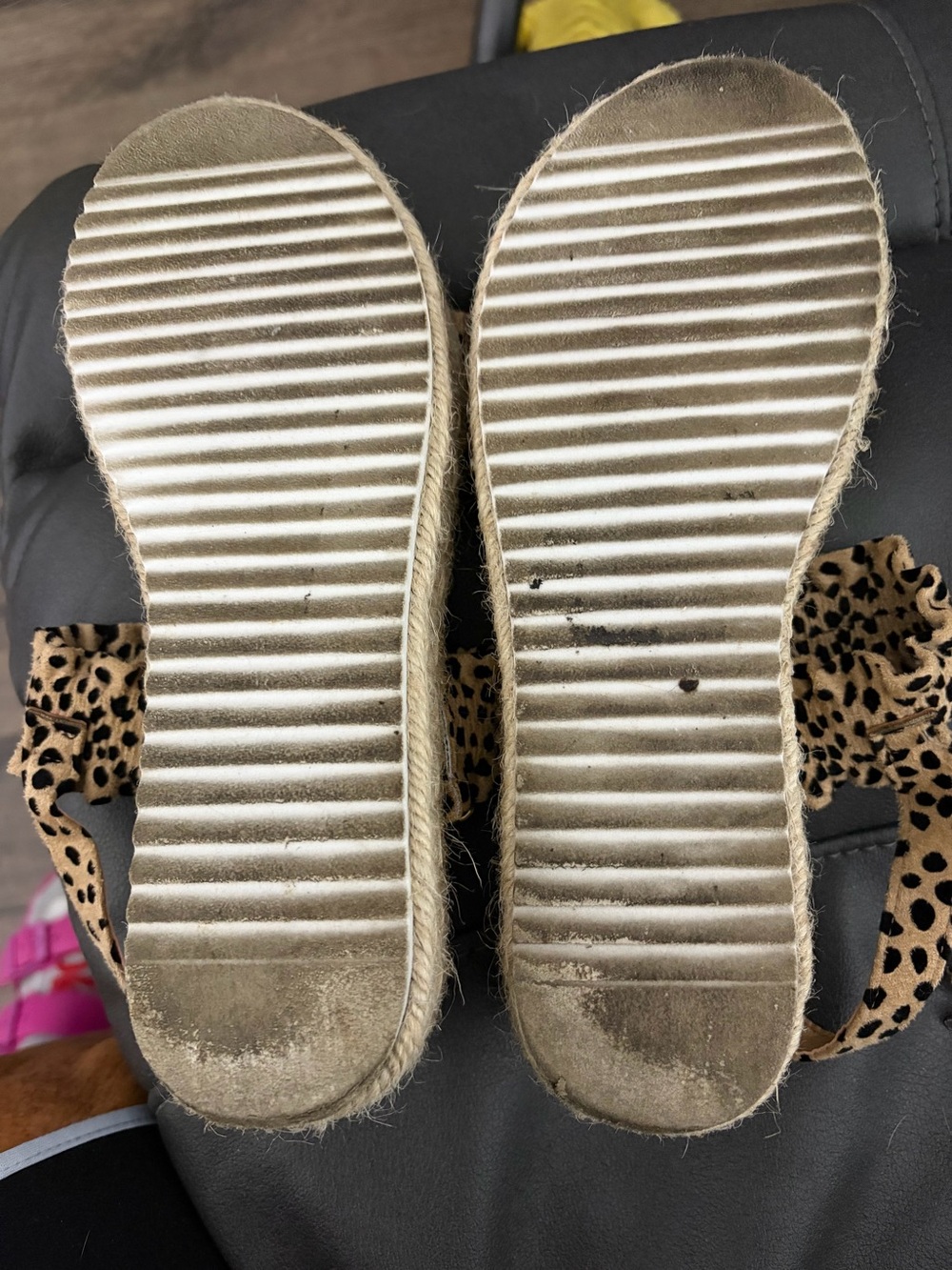 Pierre Dumas Leopard-Print Ruffle Strap Sandals - Tan/Black - Picture 2 of 2